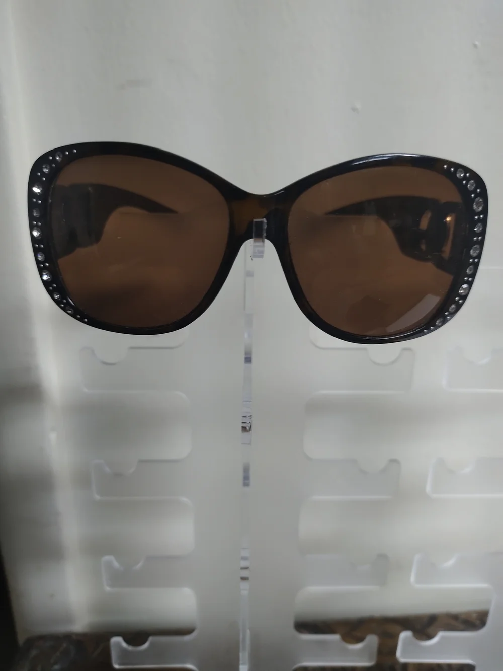 DG2 by Diane Gilman Brown Oversized Rhinestone Sunglasses